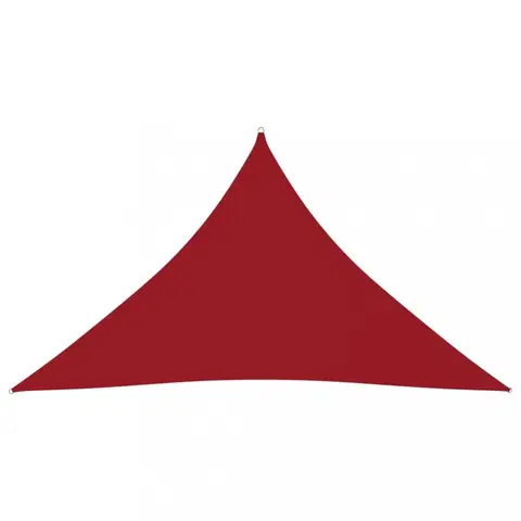 Stínící textilie Stínící plachta trojúhelníková 5 x 5 x 6 m oxfordská látka Dekorhome Červená