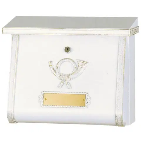 Nástěnné poštovní schránky Heibi Umělecká poštovní schránka MULPI bílá-zlatá patina