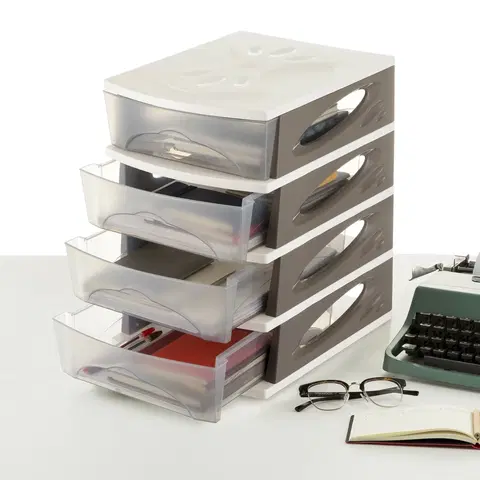 Odkapávače nádobí Pořadač MEDYA BOX, 26,5 x 35 x 39, taupe
