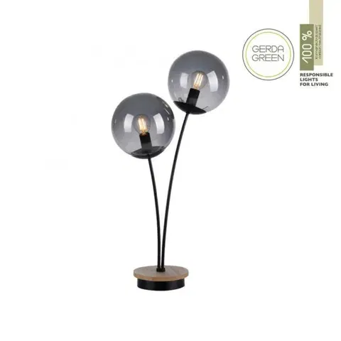Designové stolní lampy LEUCHTEN DIREKT is JUST LIGHT LED stolní lampa dřevo kouřová barva šňůrový vypínač IP20 do interiéru LD 11390-79