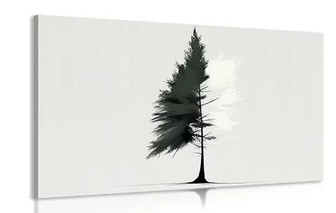 Obrazy stromy a listy Obraz minimalistický jehličnatý strom