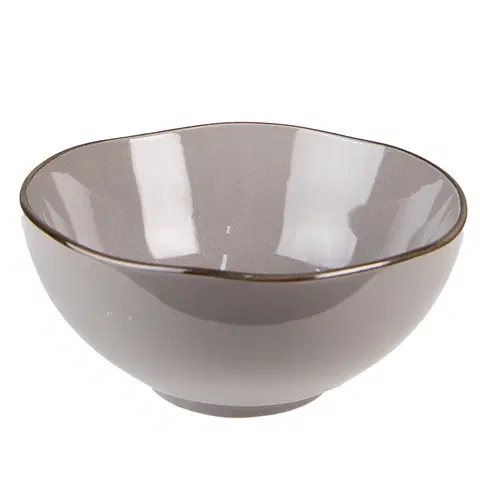 Mísy a misky Šedá keramická miska na polévku Billo - Ø 15*7 cm / 500 ml Clayre & Eef 6CEBO0114