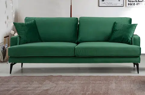 Pohovky a gauče Pohovka PAPIRA trojmístná zelená