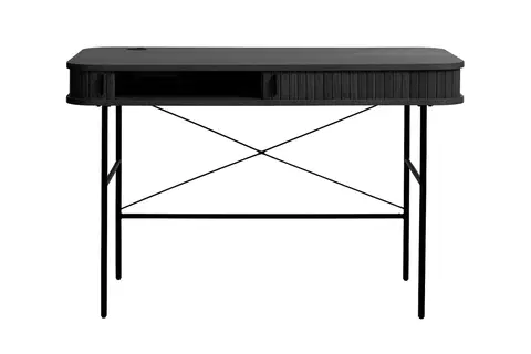 Psací stoly Furniria Designový psací stůl Vasiliy 120 cm černý dub