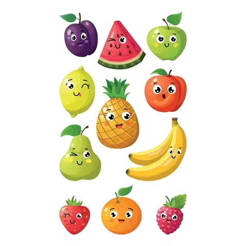 Doplňky pro děti 3D Samolepky Fruits, 8 x 14 cm