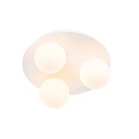 Venkovni stropni svitidlo Moderní koupelnové stropní svítidlo bílé 3-světelné - Cederic