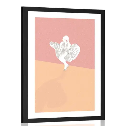Motivy z naší dílny Plakát s paspartou famózní Marilyn Monroe