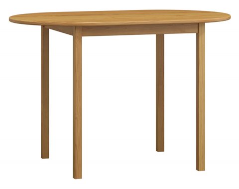 Jídelní stoly Stůl DASHEN 4, oválný 150x80, masiv borovice, moření: olše