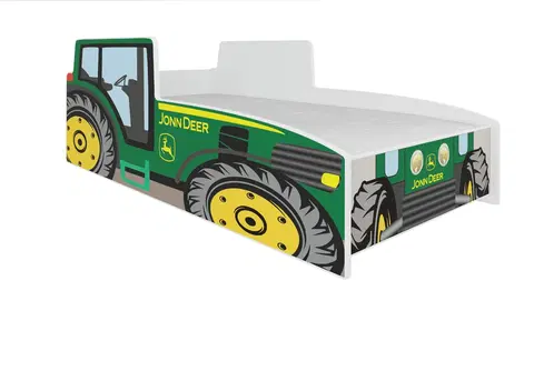Postele ArtAdrk Dětská auto postel TRACTOR Barva: Zelená, Provedení: 70 x 140 cm