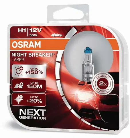 Autožárovky OSRAM H1 Night breaker LASER +150% 64150NL-HCB 55W 12V duobox