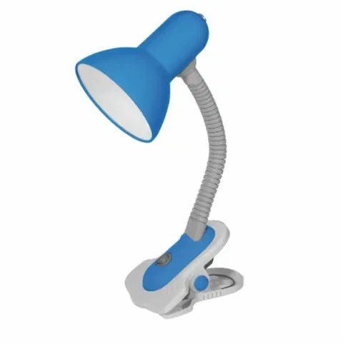 Dětské stolní lampy Kanlux SUZI stolní lampa modrá HR-60-BL  max.1x60W E27 s klipem 07152