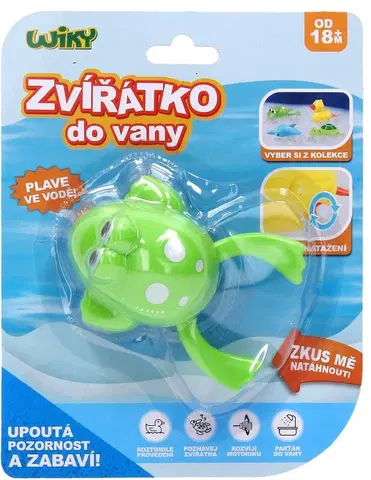 Hračky WIKY - Žába natahovací do vany 10 cm - český obal