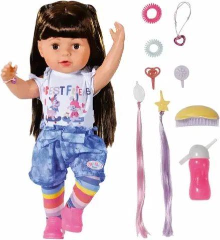 Hračky panenky ZAPF CREATION -  Starší sestřička BABY born Play & Style, brunetka, 43 cm