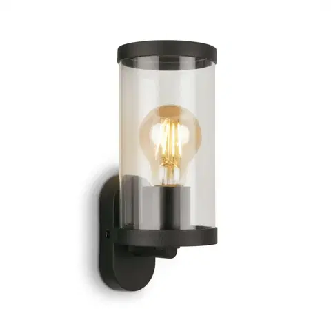 Rustikální venkovní nástěnná svítidla BRILONER Venkovní svítidlo, černá, 1x E27 / max. 12W BRILO 3600-015