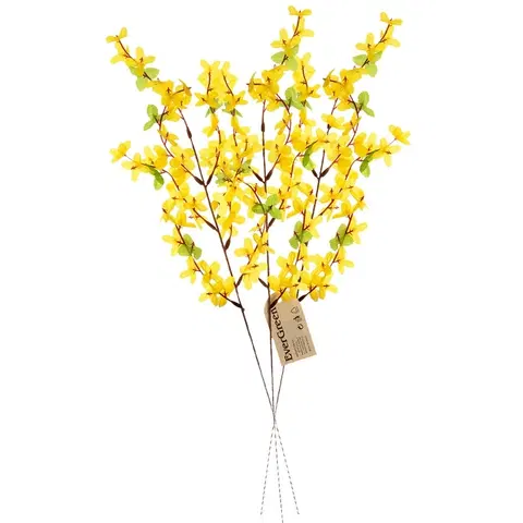 Květiny Sada 3 ks umělá rostlina Forsythia, v. 52 cm