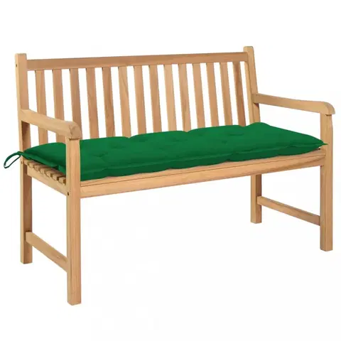 Zahradní lavice Zahradní lavice s poduškou 120 cm Dekorhome Tmavě zelená