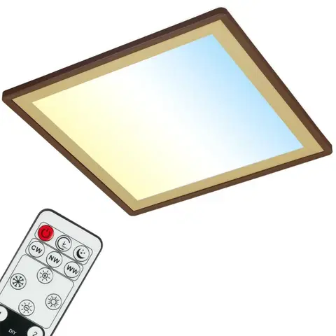 LED stropní svítidla BRILONER Ultraploché CCT-svítidlo LED panel s přímým a nepřímým osvětlením, 10 cm, LED, 22 W, 3000 lm, hnědo-zlatá BRILO 7459-417