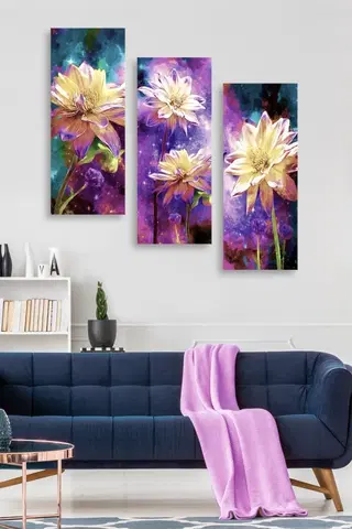 Obrazy Wallity Sada obrazů FLOWERS 70 x 50 cm 3 kusy