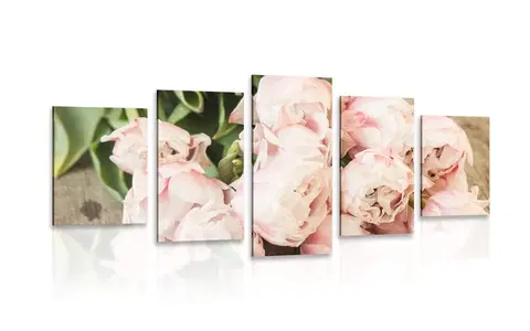 Obrazy květů 5-dílný obraz romantická kytice