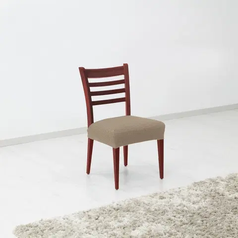 Doplňky do ložnice Forbyt Napínací potah na sedák židle Denia oříšková, 45 x 45 cm, sada 2 ks