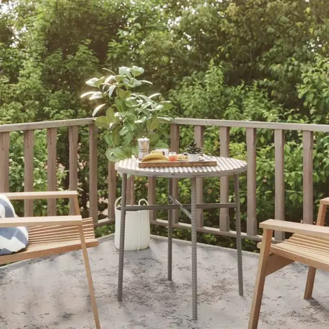 Zahradní stolky Zahradní čajový stolek polyratan Dekorhome Šedá