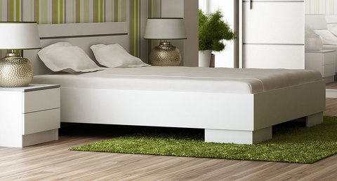 Postele SARON postel 160x200 cm s roštem, bílá
