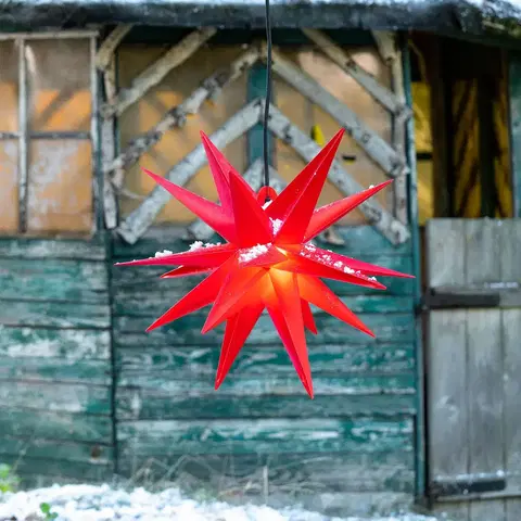 Vánoční osvětlení STERNTALER Hvězda Ganesha 18cípá venkovní v červené barvě