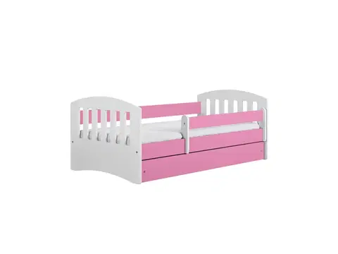 Dětské postýlky Kocot kids Dětská postel Classic I růžová, varianta 80x180, bez šuplíků, bez matrace