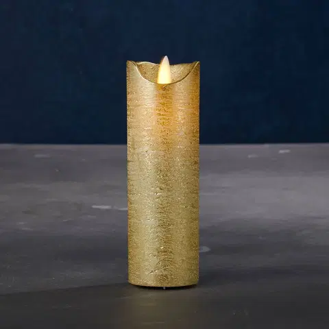 LED svíčky Sirius LED svíčka Sara Exclusive, zlatá, Ø 5cm, výška 15cm