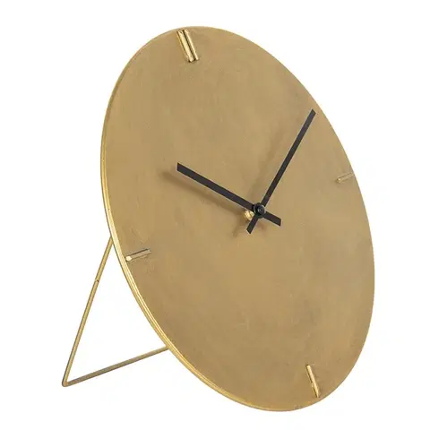 Hodiny Minimalistické bronzové antik stolní hodiny Rhea – Ø 30*3 cm / 1*AA Clayre & Eef 6KL0712