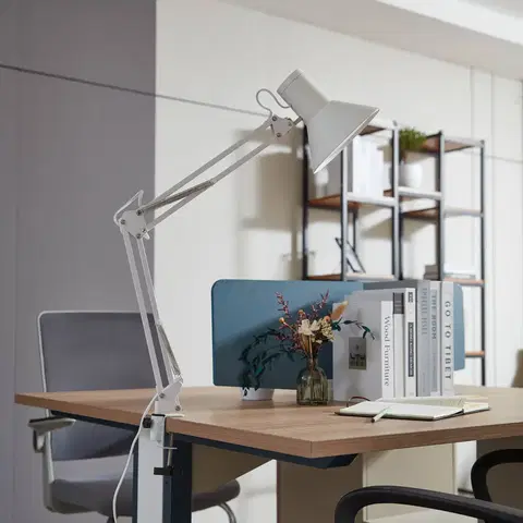 Stolní lampy a lampičky s klipem Lindby Svítidlo Lindby Undra LED, bílé, stmívatelné, nastavitelné