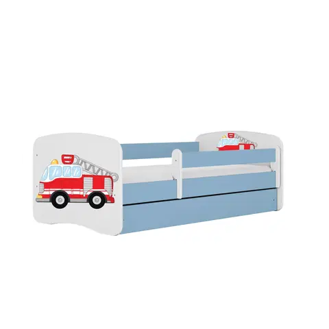 Dětské postýlky Kocot kids Dětská postel Babydreams hasičské auto modrá, varianta 80x160, bez šuplíků, s matrací