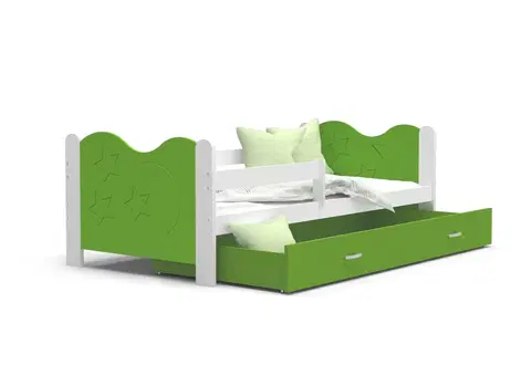 Dětské pokoje Expedo Dětská postel  MICKEY P1 COLOR + matrace + rošt ZDARMA, 160x80, bílá/zelená
