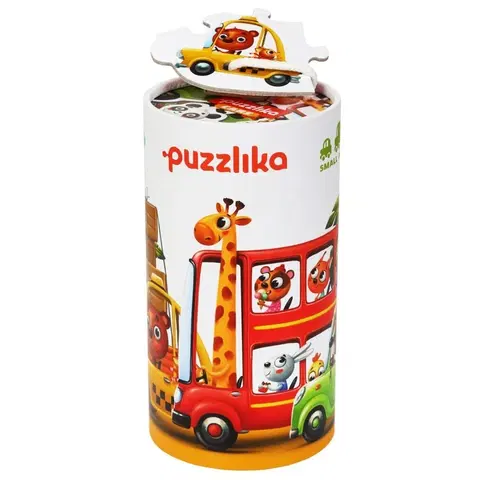 Hračky puzzle PUZZLIKA - 13784 Auta - puzzle 5 obrázků 20 dílků