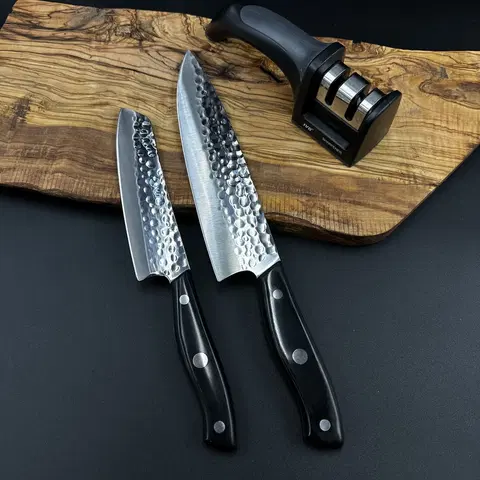 Kuchyňské nože IVO Sada nožů 2 ks IVO Supreme + dvoustupňová bruska na nože - ZVÝHODNĚNÝ SET