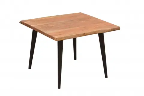 Luxusní a designové příruční stolky Estila Moderní čtvercový příruční stolek Tacoma z masivu a kovu 60cm