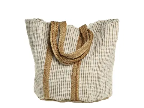 Nákupní tašky a košíky Béžová plážová jutová taška Beach Bag - 40*30*60 cm Chic Antique 15025401