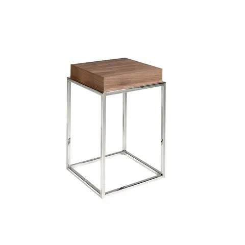 Luxusní a designové příruční stolky Estila Designový příruční stolek Forma Moderna s chromovou podstavou 61cm