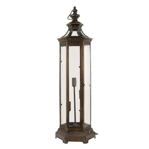 Lampy Stolní kovová lampa ve tvaru lucerny Lante - 29*25*79 cm E14 Clayre & Eef 5LMP345