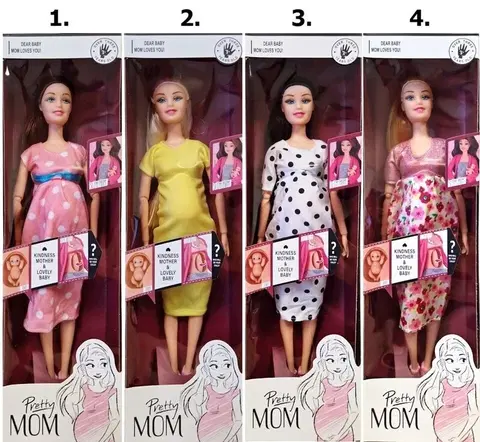 Hračky panenky WIKY - Těhotná panenka s miminkem 30cm, Mix Produktů