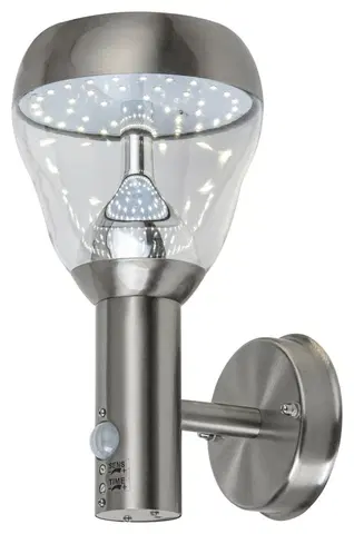 LED venkovní nástěnná svítidla Rabalux venkovní nástěnné svítidlo Amalfi LED 8,5W saténová chromová IP44 7920