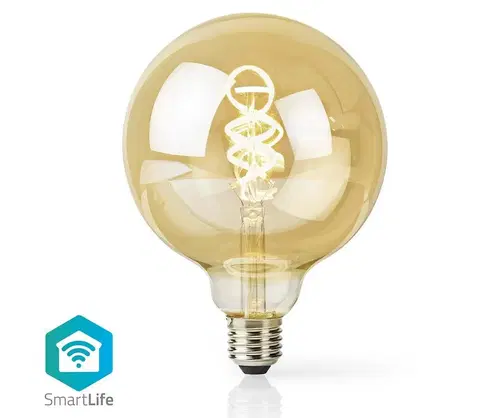 Žárovky  Wi-Fi Smart Bulb E27 4,9W LED žárovka, s vláknem, pro chytrý dům, E27, G125, 4,9W, 230V, 360lm, teplá až studená bílá, stmívatelná, zlatá WIFILRT10G125