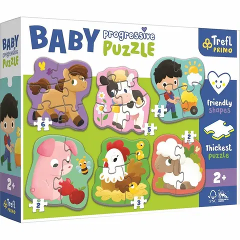 Puzzle Trefl Baby puzzle Farma, 6v1 (2-6 dílků)