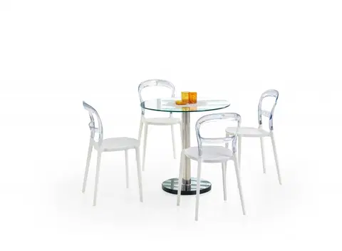 Jídelní stoly HALMAR Jídelní stůl Cyril 80 cm stříbrný