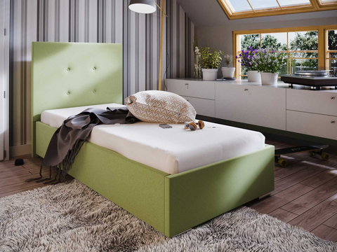 Postele Čalouněná postel DANGELO 1 90x200 cm, zelená látka
