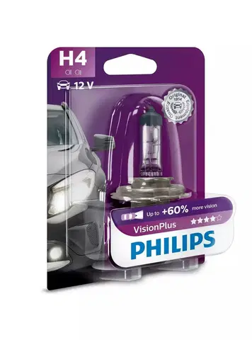 Autožárovky Philips H4 VisionPlus 12V 12342VPB1 +60%