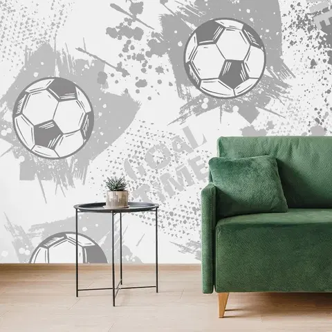 Černobílé tapety Tapeta fotbalový míč v šedém