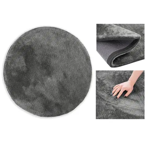 Koupelnové předložky Kulatý koberec AmeliaHome Morko tmavě šedý, velikost d80