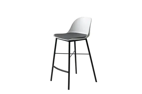 Barové židle Furniria Designová barová židle Jeffery bílá