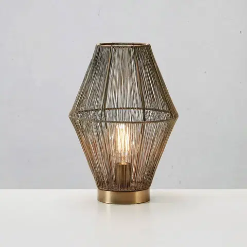 Stolní lampy Markslöjd Stolní lampa Casa, kovové stínidlo, antická mosaz